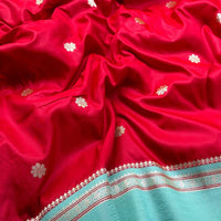 Royal Red Soft Silk Floral Butta Saree