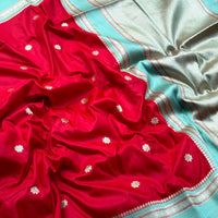 Royal Red Soft Silk Floral Butta Saree