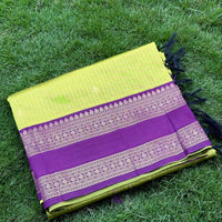 Lime Banarasi Katan Silk Saree
