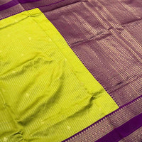 Lime Banarasi Katan Silk Saree