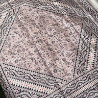 Cream Tussar Silk Madhubani Print Saree