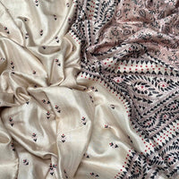 Cream Tussar Silk Madhubani Print Saree