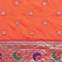 Orange Colour Yevla Paithani Soft Silk Saree