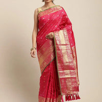 Kanjivaaram Pink Colour Soft Silk Kanchi Zari Weaving Saree