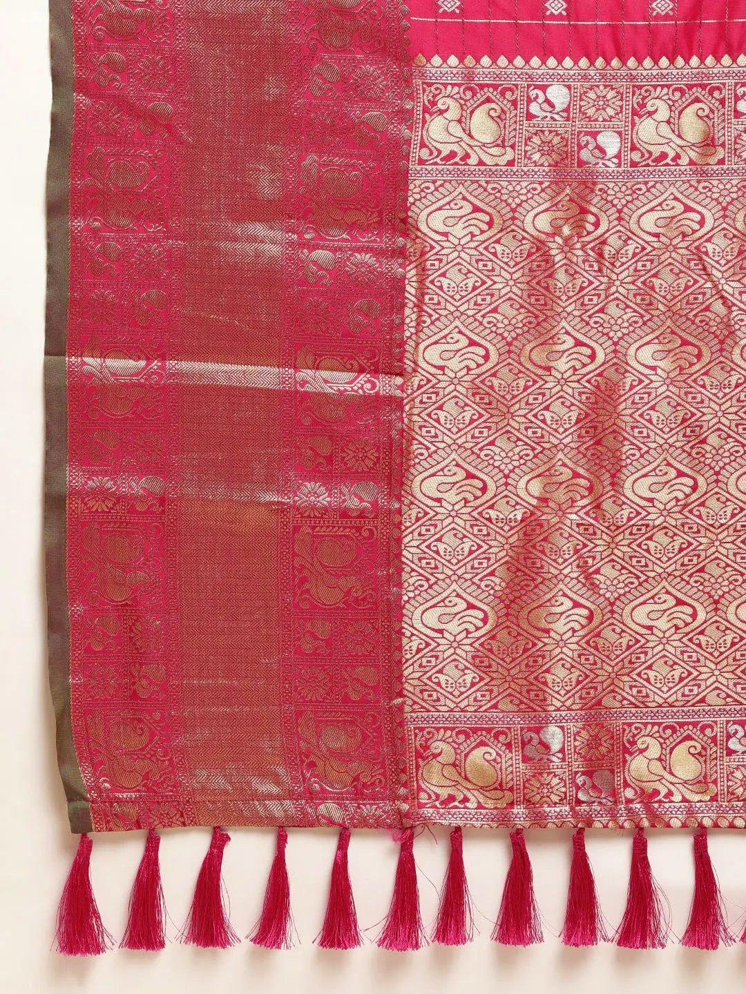 Kanjivaaram Pink Colour Soft Silk Kanchi Zari Weaving Saree
