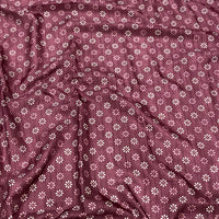 Dark Mauve Leaf Print Ghicha Handloom Saree