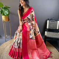 Ivory Silk Symphony Kalmkari Saree