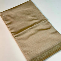 Classic Beige Saree With Gold Zari Border