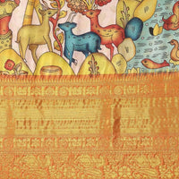 Designer Kalamkari Print Pattu Banarasi Silk Saree