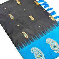 Black Mango Butti Soft Silk Saree