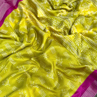 Radiant Yellow Tussar Chex Saree