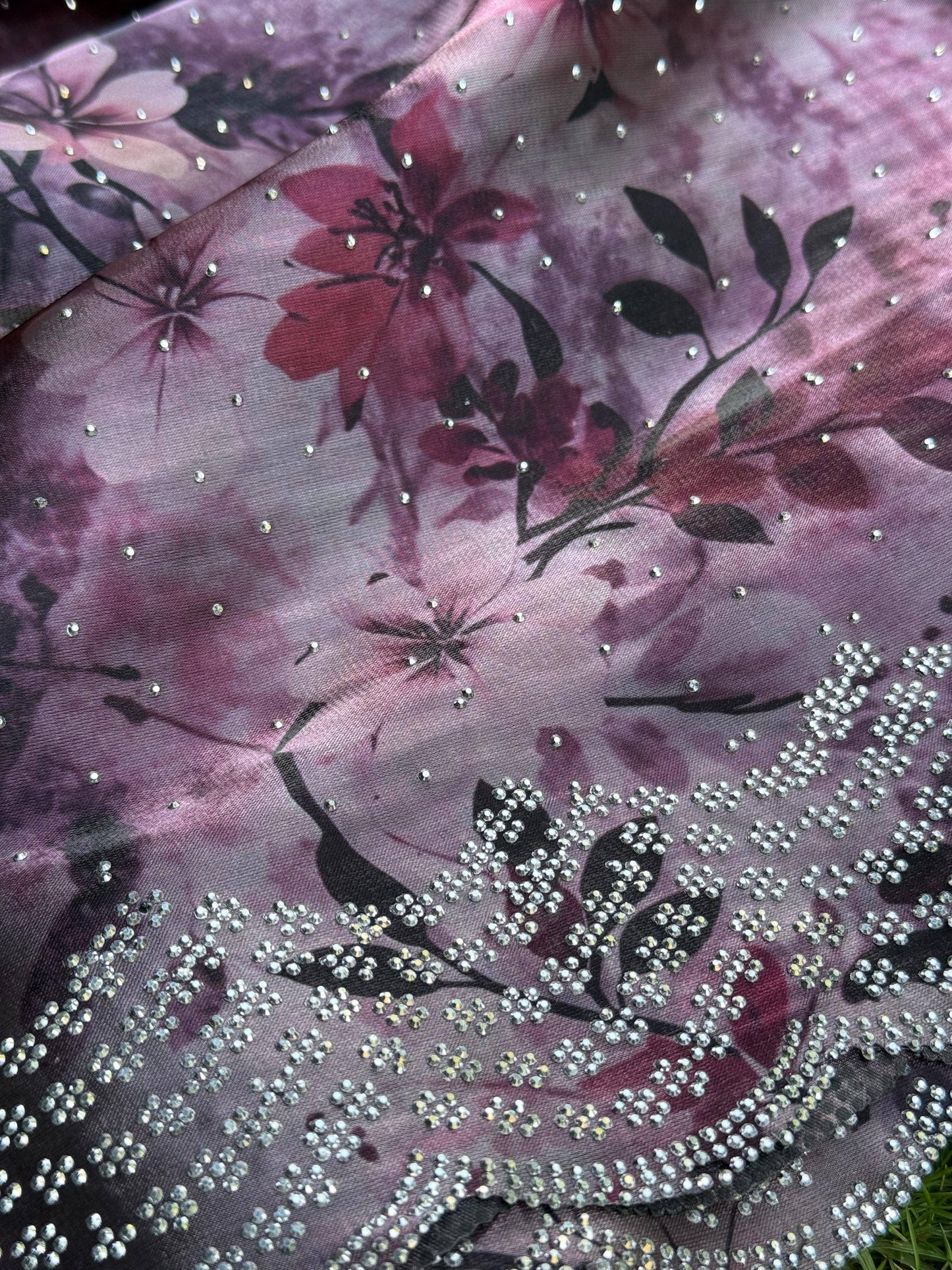 Wine imported Jimmy Swarovski Saree