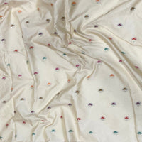 Off White Ethnic Motif Silk Blend Saree